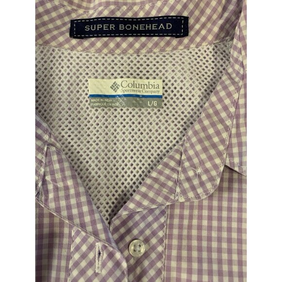 Columbia PFG Dress Large Sleeveless Super Bonehead Lilac Purple Plaid Gorpcore - Picture 6 of 16